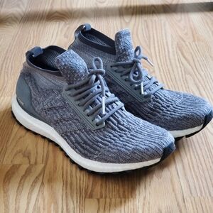Adidas Ultraboost ATR All Terrain Gray Knit shoes.